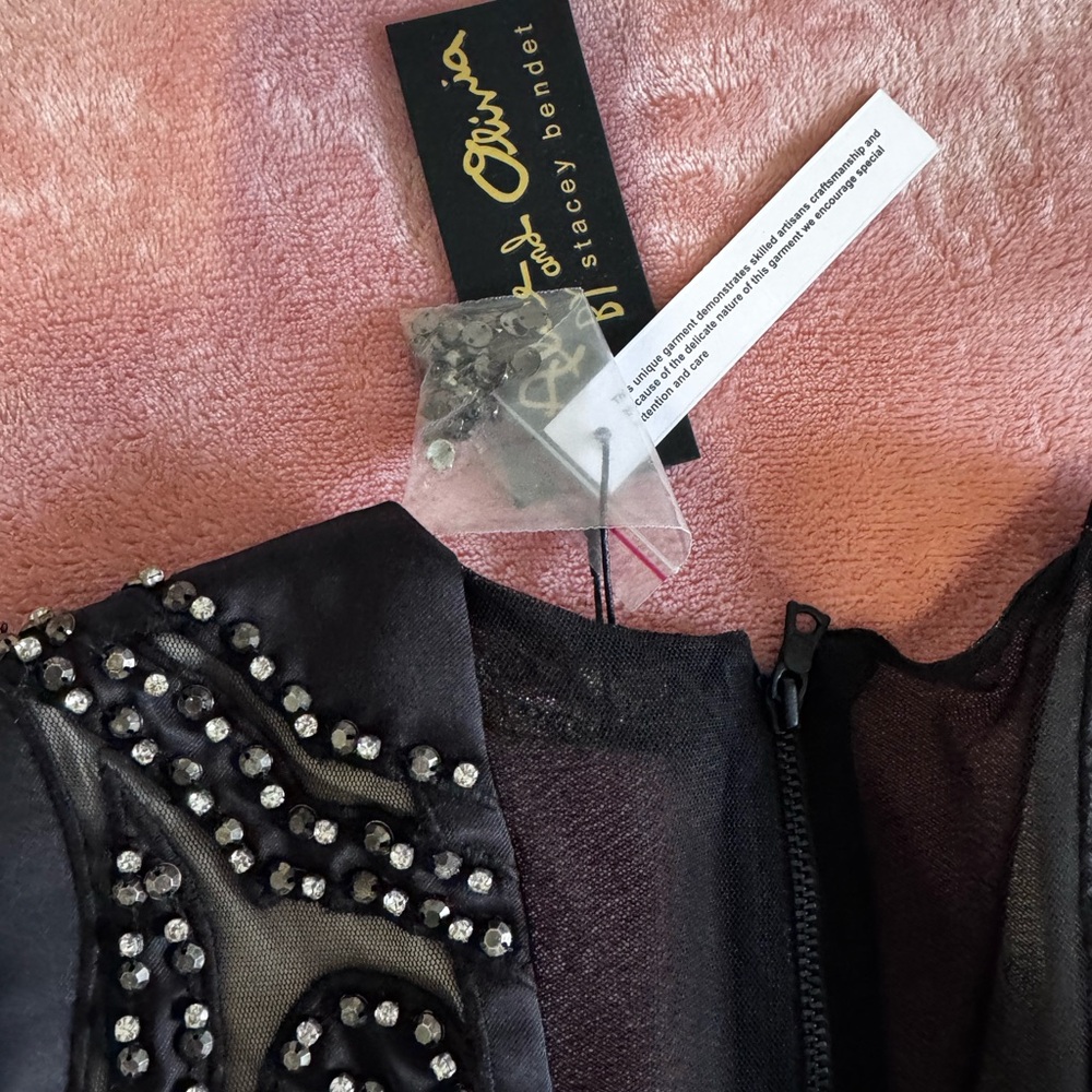 NWT: Alice + Olivia Black Rhinestone Cocktail Dress - Picture 10 of 10